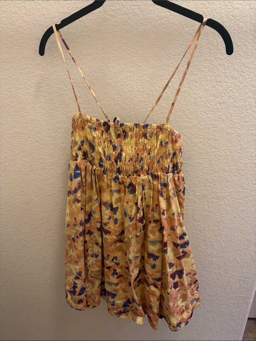 Yellow Floral Smocked Sundress